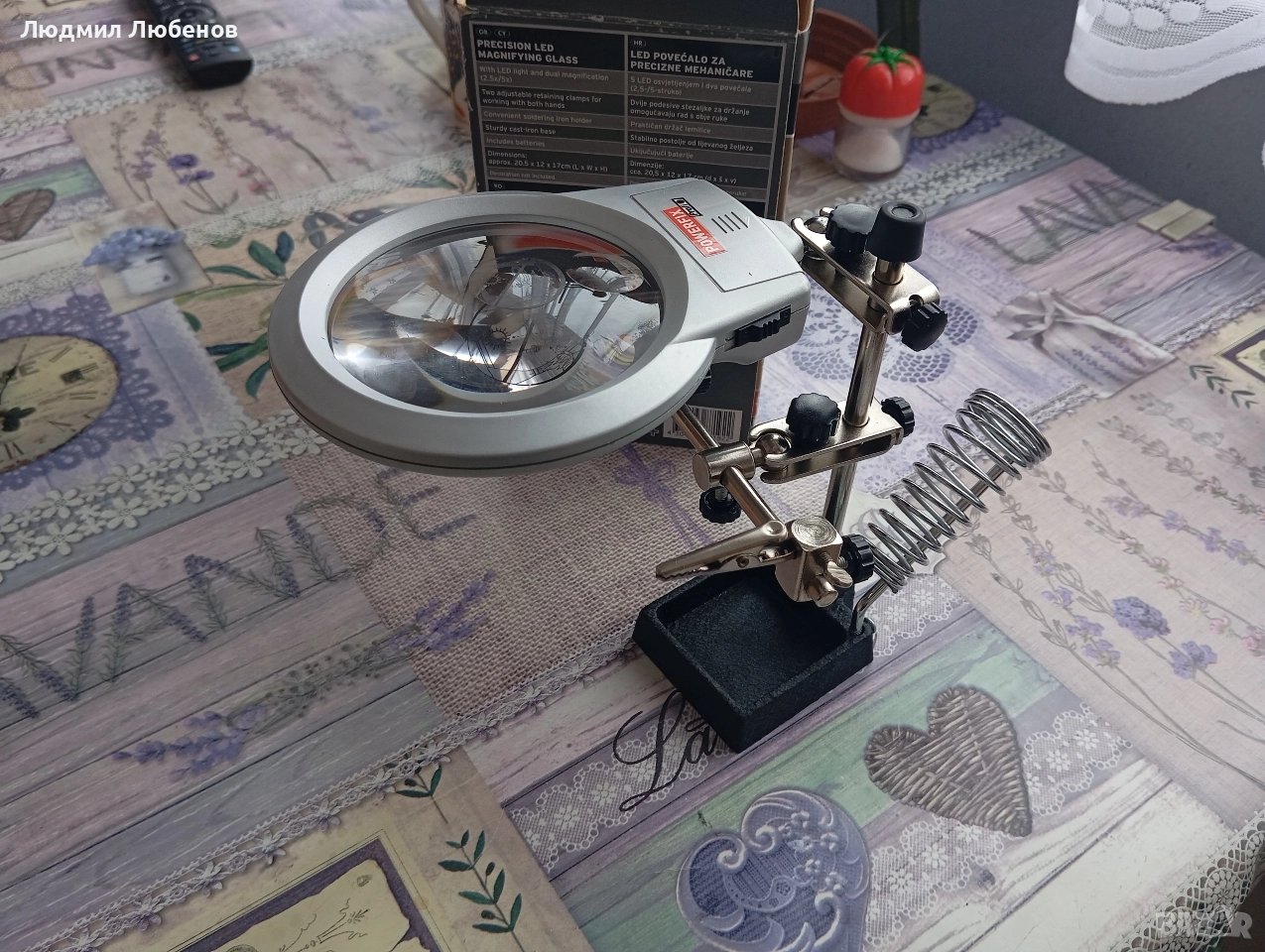 powerfix precision tool holder. Станок за запояване с лупа и осветление нов., снимка 1