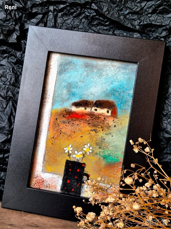 Прозорец, миниатюра пастел, снимка 1