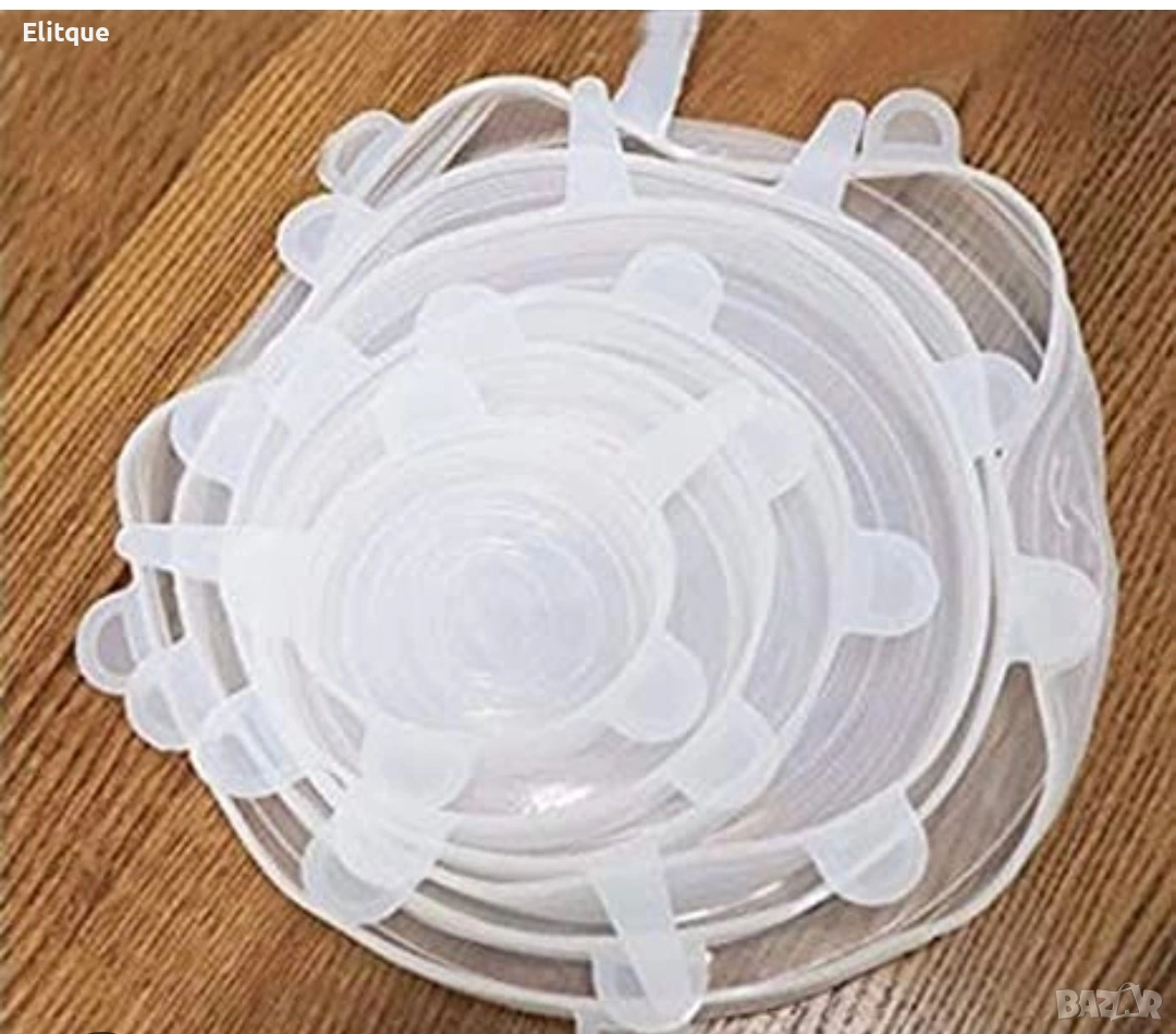 Комплект от 6 броя силиконови капаци за храна 🥣, снимка 1