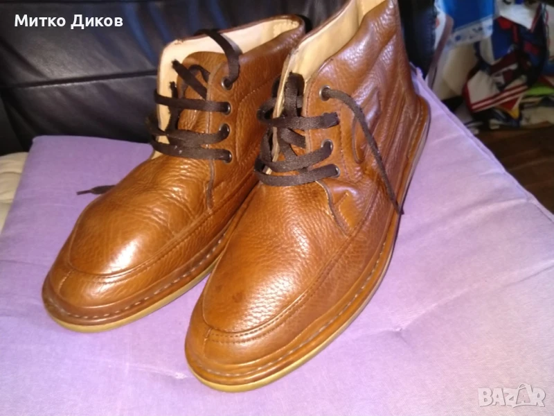 Мъжки маркови обувки боти естествена кожа Clarks стелка 275мм реален размер №43, снимка 1
