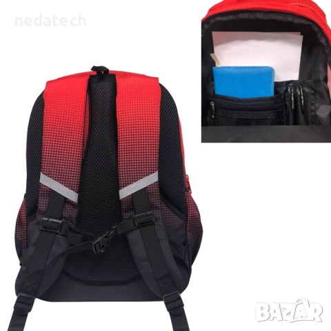 Ученическа раница My Way, Червен, 31x19x42см., снимка 3 - Раници - 51530249