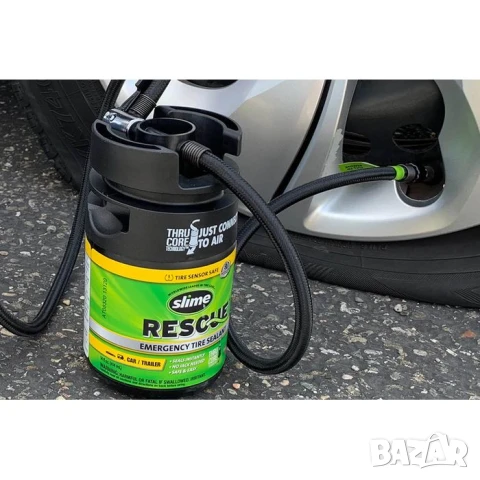Slime универсална бутилка 450ml с уплътнител за ремонт на гуми за автомобили, снимка 4 - Аксесоари и консумативи - 51015271