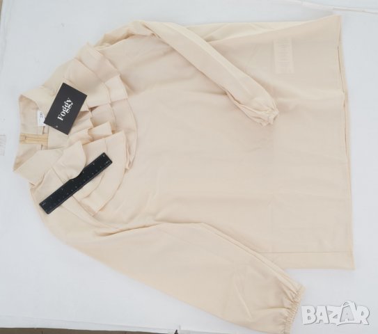 Дамска бежова блуза марка Foggy - 2XL, снимка 4 - Блузи с дълъг ръкав и пуловери - 37238455