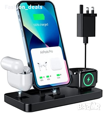 3 в 1 Нова стойка зарядно телефон слушалки часовник Магнитна станция iPhone Apple Watch AirPods