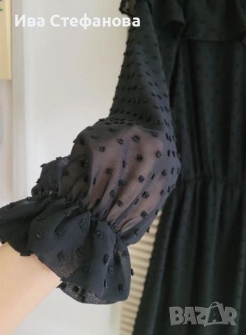 Нова черна елегантна феерична но точки  къса рокля zara Zara , снимка 13 - Рокли - 52484244