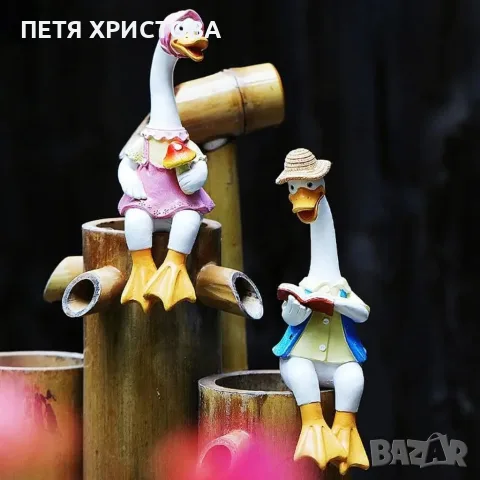 Декоративни градински фигурки чифт влюбени патици 2 бр., снимка 3 - Декорация за дома - 55832929
