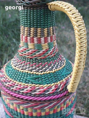 Плетено шише 3/2, снимка 4 - Антикварни и старинни предмети - 30148180
