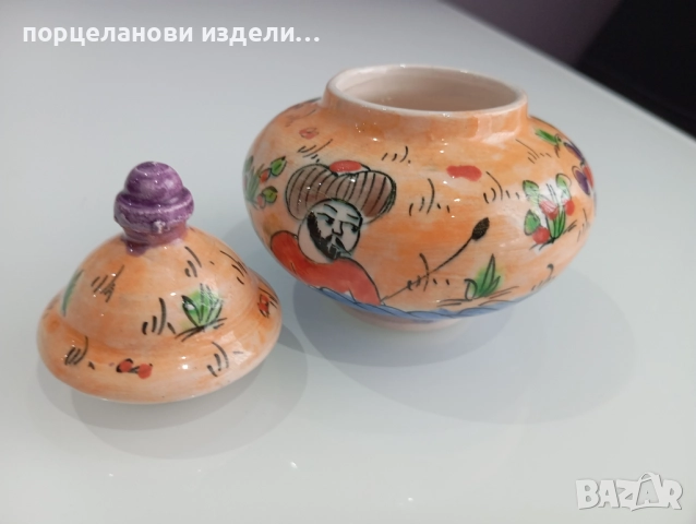 Порцеланова стара красива захарница буркан маркирана , снимка 16 - Кутии за храна - 52690100