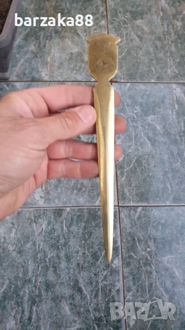 Бронзов Месингов Нож за писма, снимка 4 - Колекции - 54358922