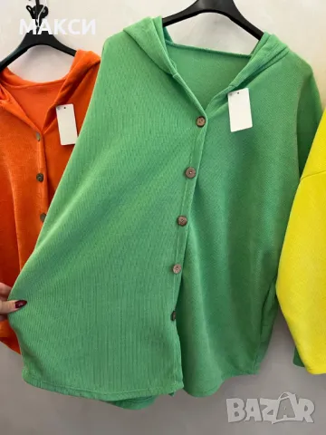 Макси модерно прекрасно еластично джинсово горнище с качулка, скрити странични джобове, снимка 4 - Суичъри - 47811492