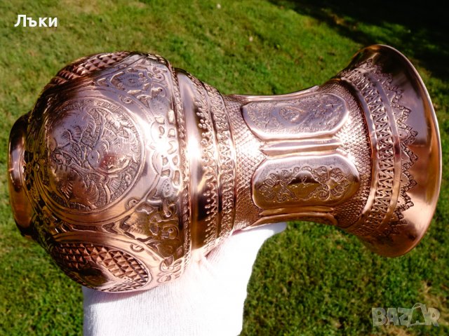 Персийска медна ваза Isfahan Qalamzani. , снимка 10 - Вази - 37818319