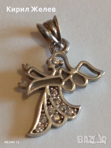 Сребърна висулка Ангел с инкрустирани кристали подходящ аксесоар за ежедневието 52585, снимка 7 - Колиета, медальони, синджири - 53069414
