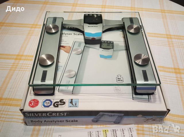 Стъклен домашен кантар до 180 кг.