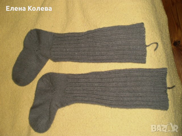 Плетени чорапи и вълнени наколенки, снимка 1 - Дамски чорапи - 34430029