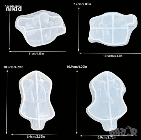 4 бр Ангел летящ ангели силиконов молд форма фондан смола шоколад гипс декор, снимка 4 - Форми - 52427300