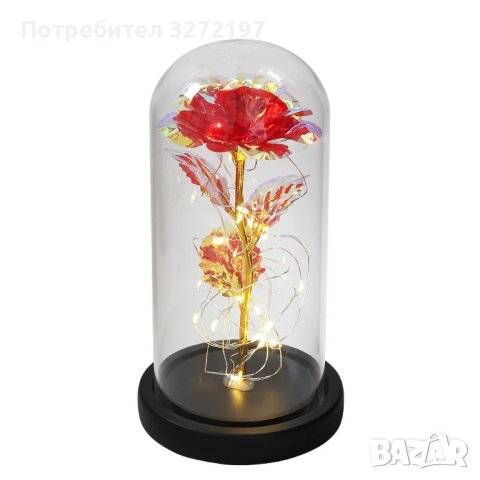 LED лампа , ЧЕРВЕНА ВЕЧНА РОЗА, снимка 3 - Настолни лампи - 42866009