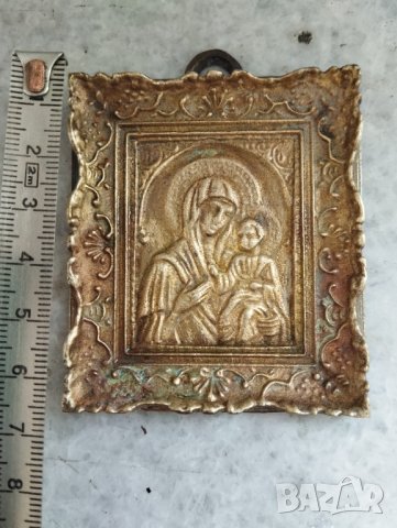 месингова икона, снимка 3 - Други ценни предмети - 42401825