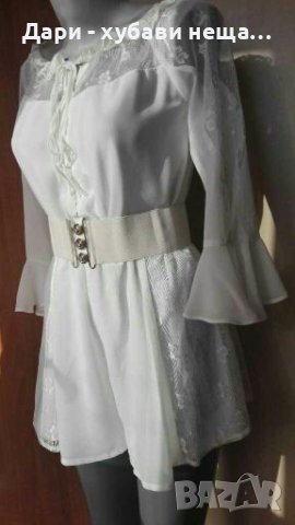 Официален гащеризон - рокля, с блестяща дантела и подплата ПРОМОЦИЯ -10%🍀❤M/L,L❤🍀арт.4351, снимка 2 - Гащеризони - 37145518