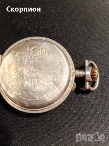 Швейцарски джобен часовник с посребрени капаци 1905г. - 10 РУБИНА, снимка 14 - Джобни - 49241222