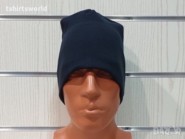Нова зимна шапка в тъмносин цвят с индиго оттенък, снимка 5 - Шапки - 32047400