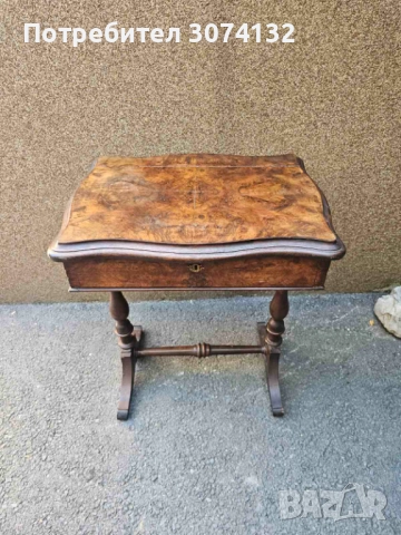 Ретро тоалетка с интарзия, снимка 3 - Шкафове - 52159258