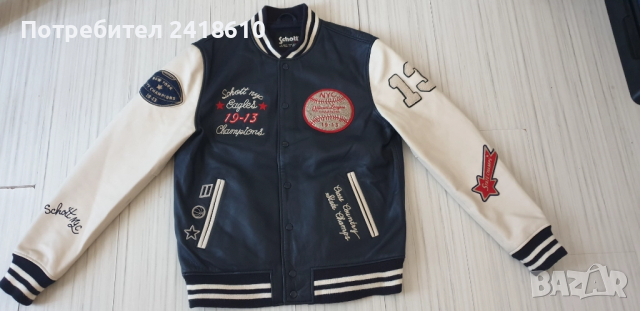 Schott NYC Teddy Avec Badges Leather Jacket Mens Size L  НОВО! ОРИГИНАЛ! Ест. кожа!, снимка 11 - Якета - 51801091