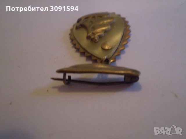 Стара месингова Брошка кораб със седеф, снимка 4 - Антикварни и старинни предмети - 34923341