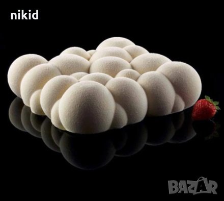 3D Голям Облак мехури балони силиконова форма молд десерт мус сладкиш, снимка 2 - Форми - 30780828