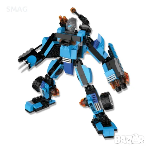 Комплект пластмасови части Конструктор Космически кораб - Робот Син 2in1 (295 броя) S_1241641, снимка 3 - Конструктори - 49266616