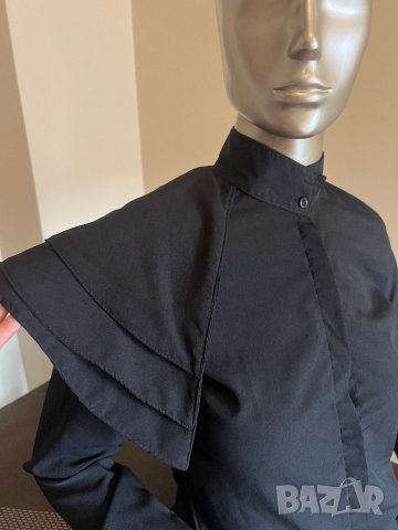 Стилна елегантна черна риза ! , снимка 2 - Ризи - 42402172