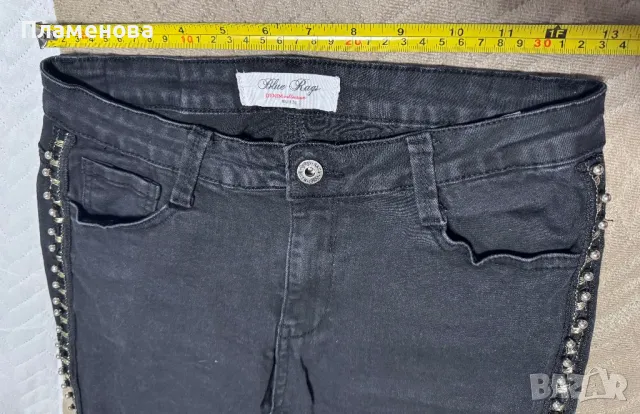 Дамски дънки с елементи по дължината - М , снимка 4 - Дънки - 49502822