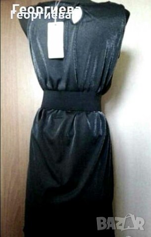 Чисто нова рокля в черно и сребристо  🍀👗S,M,L🍀👗 арт.1061, снимка 4 - Рокли - 29704652
