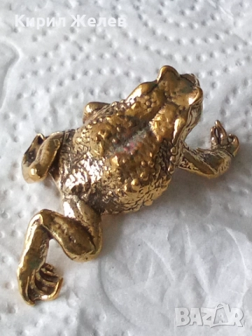 Бронзова фигурка на жаба малка 52540, снимка 3 - Колекции - 52589601