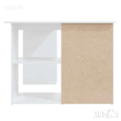 vidaXL Ъглово бюро, бяло, 145x100x76 см, инженерно дърво, снимка 7 - Бюра - 56147725