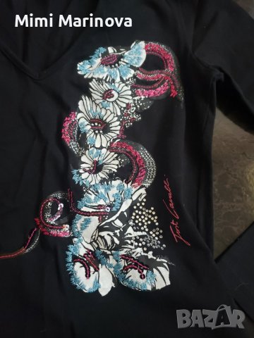 Черна блузка Cavali Italy, снимка 5 - Блузи с дълъг ръкав и пуловери - 36709330