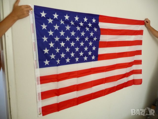 Ново Знаме на USA САЩ Съединените Американски Щати Америка Вашингтон Ню Йорк Лос Анжелис Холивуд, снимка 2 - Декорация за дома - 14300005