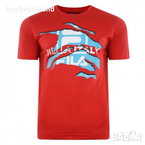FILA Torn T-shirt Red Тениска размер L, снимка 1 - Тениски - 29215823