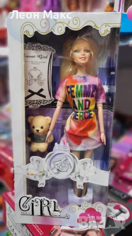 Кукла Барби в спортна рокля, с мече, комплект , снимка 2 - Кукли - 48370827