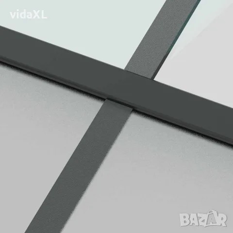 vidaXL Плъзгаща се врата с обков 76x205 см Закалено стъкло&Алуминий, снимка 6 - Входни врати - 56147078