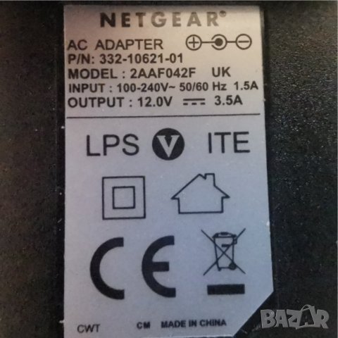 AC power adapter захранващ адаптер за рутер Netgear Nighthawk 12V 3.5A UK, снимка 1 - Кабели и адаптери - 37761811