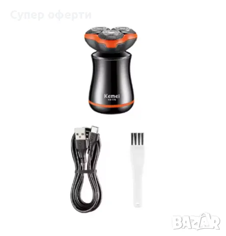 Акумулаторна електрическа самобръсначка, KM-776,  Водоустойчива, снимка 3 - Електрически самобръсначки - 49204170