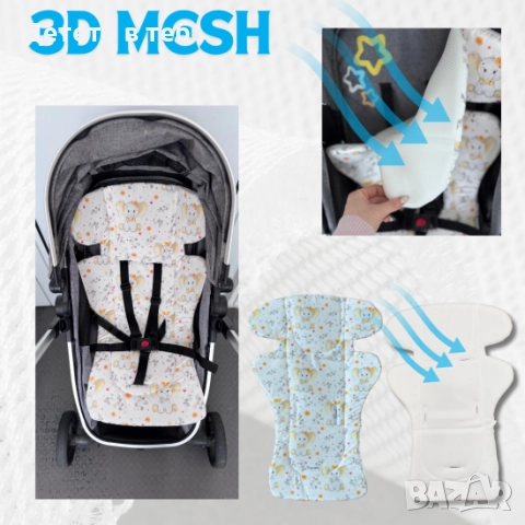 Постелка против изпотяване с уши 3д меш Жълт слон, снимка 1