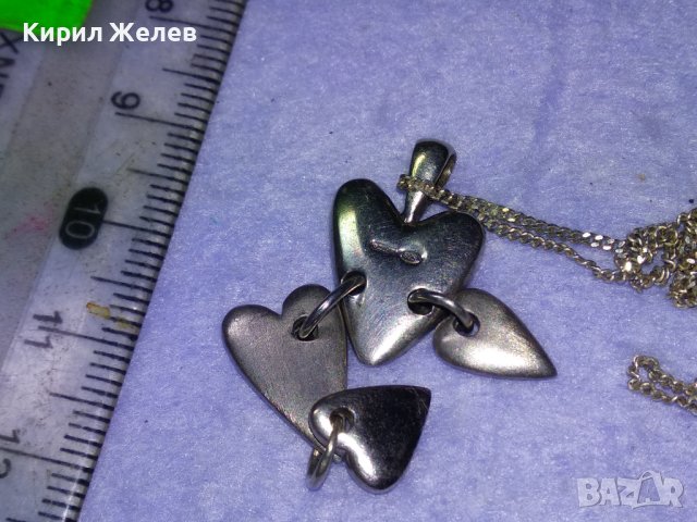 РОМАНТИЧНО ИТАЛИАНСКО СРЕБЪРНО АРТ КОЛИЕ със СЪРЧИЦА РОДИРАНО СРЕБРО 925 ДИЗАЙНЕРСКО БИЖУ 39909, снимка 14 - Колиета, медальони, синджири - 42855293