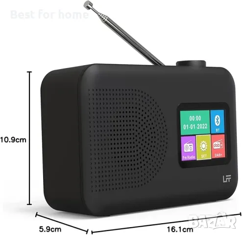 DAB Plus цифрово радио  с будилник с цветен дисплей и Bluetooth  LFF, снимка 4 - Радиокасетофони, транзистори - 50127414