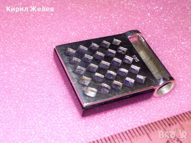 ПРЕКРАСЕН СКЪПОЦЕНЕН ФЕШЪН АРТ СРЕБЪРЕН МЕДАЛЬОН ПЕНДАНТ СРЕБРО 925 с ФАСЕТИАН СИН ТУРМАЛИН 43295, снимка 8 - Колиета, медальони, синджири - 44394591