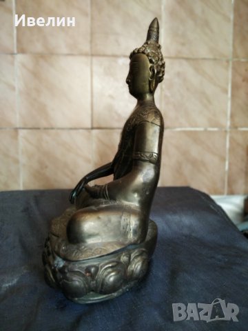 стара бронзова статуетка-буда, снимка 2 - Антикварни и старинни предмети - 29638496