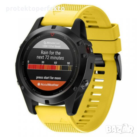Силиконова каишка GARMIN Fenix 7, 7X оранжев цвят, снимка 5 - Каишки за часовници - 35579809
