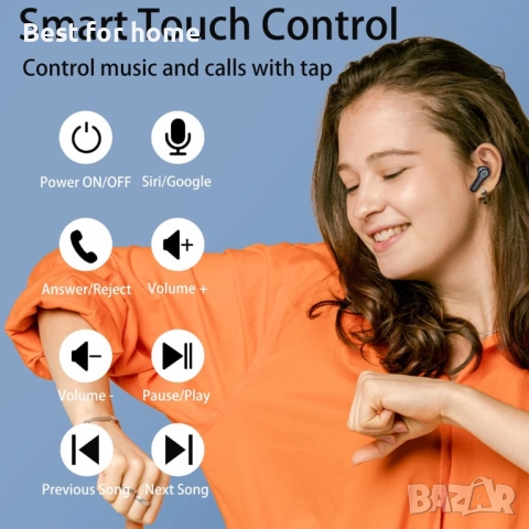 ENTASSER Bluetooth слушалки 5.1, LED дисплей за захранване, снимка 4 - Bluetooth слушалки - 52430148