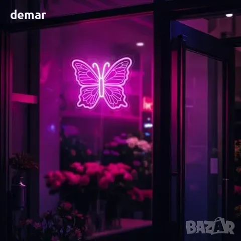 LED неонова пеперуда с USB захранване и регулируема яркост, снимка 5 - Други стоки за дома - 56228534
