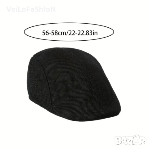 Нов мъжки каскет в черен цвят, снимка 3 - Шапки - 51497219